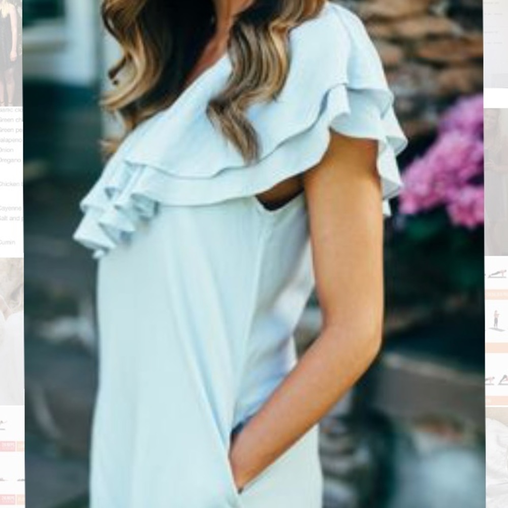 Vestique one shoulder dress light blue size M